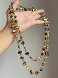 Boho Shell Beaded Necklace – Double Layer Long Chain