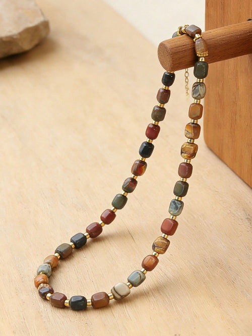 Picasso Jasper Necklace – Adjustable Natural Stone