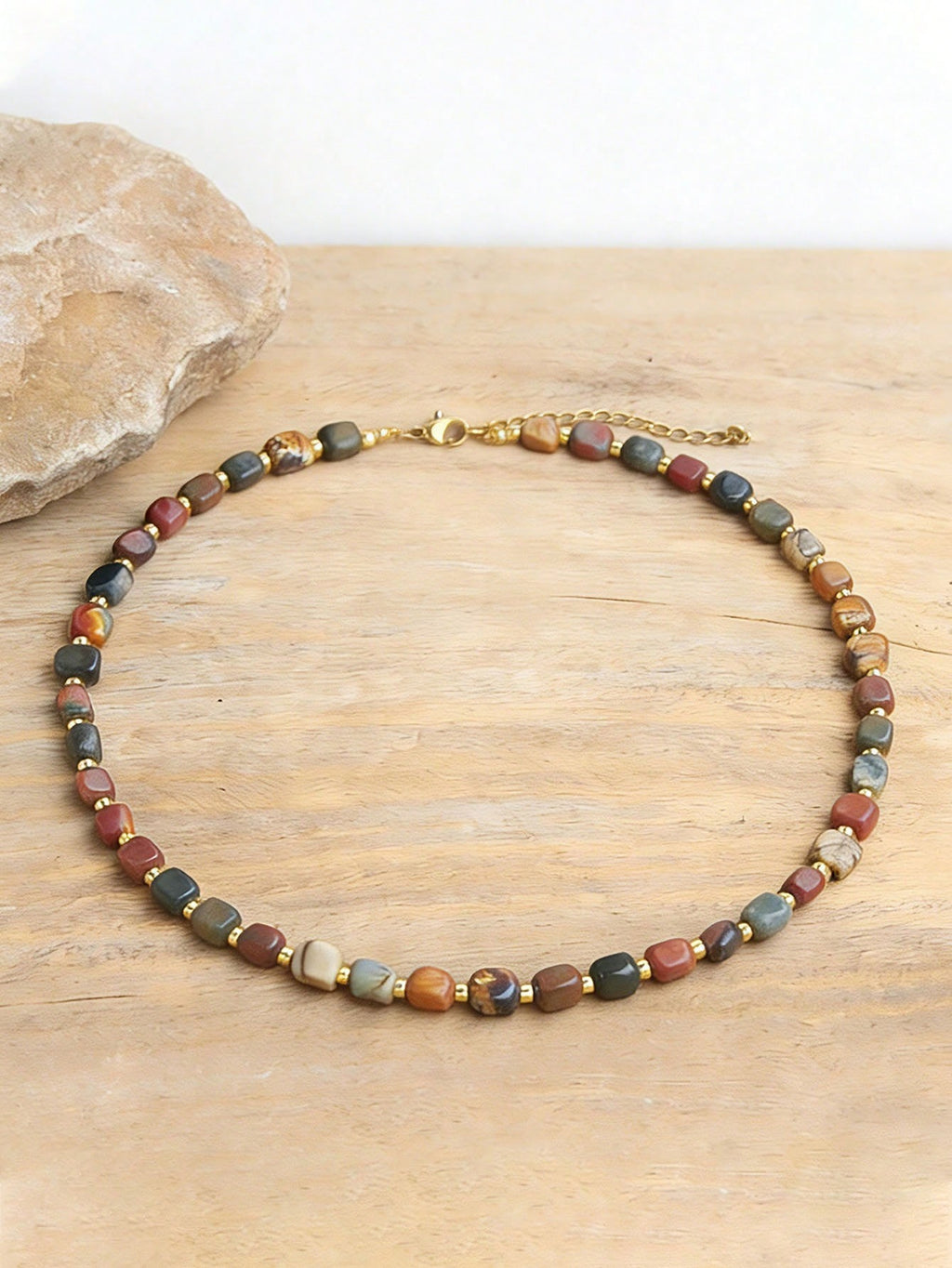 Picasso Jasper Necklace – Adjustable Natural Stone